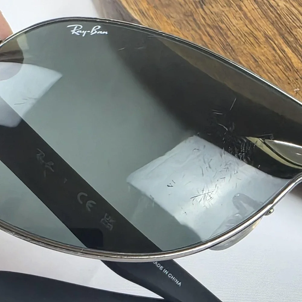 Ray-Ban RB 3471 Sunglasses Mens One Size Black Gray Tinted Metal Shield 004/71